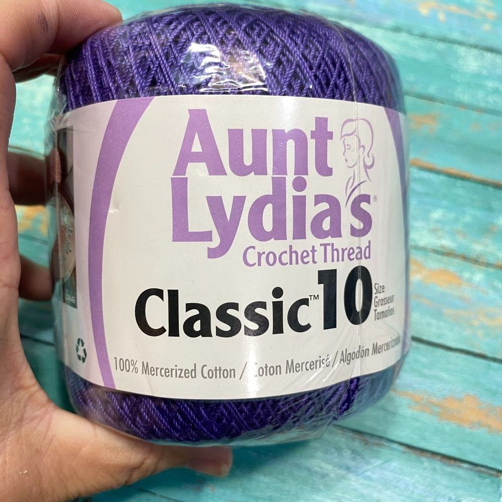 Aunt Lydia’s Classic 10 Crochet Thread Violet 0119 350 Yds Mercerized Cotton